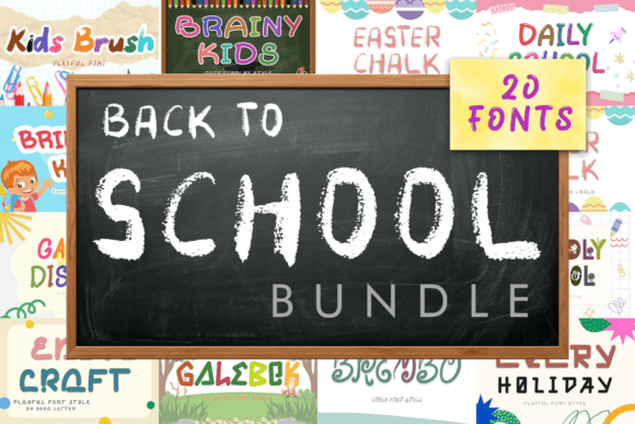 Download Back to School Fonts Bundle - Bundle Collection