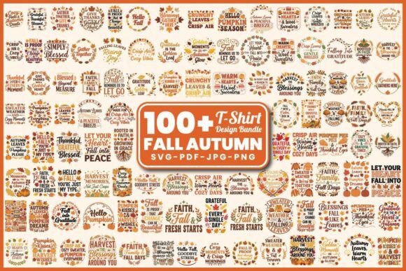 Download Fall Autumn T-Shirt Design Bundle - Bundle Collection