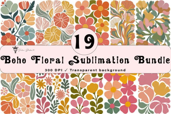 Download Boho Floral Sublimation PNG Bundle - Bundle Collection