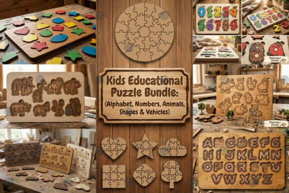 Download Kids Educational Puzzle Bundle SVG - Bundle Collection