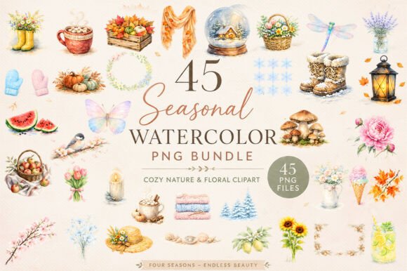 Download Seasonal-Watercolor-PNG-Bundle-45 - Bundle Collection