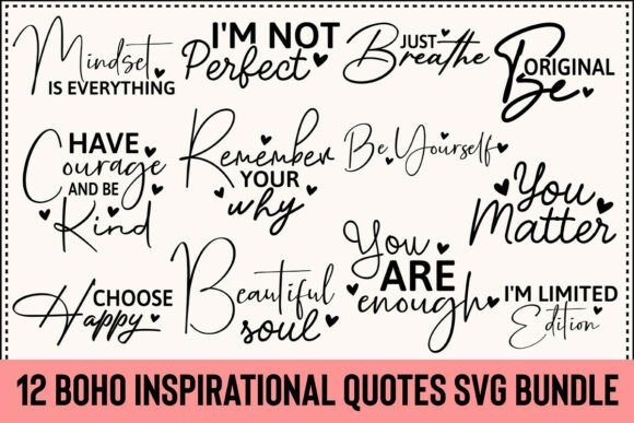 Download Boho Inspirational Quotes SVG BUNDLE - Bundle Collection