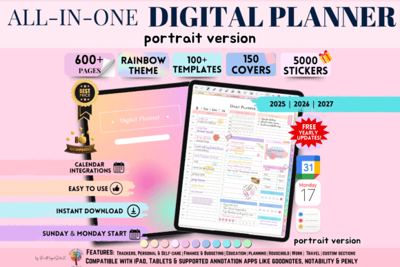 Download All in One Digital Planner (Portrait) - All in one Collection