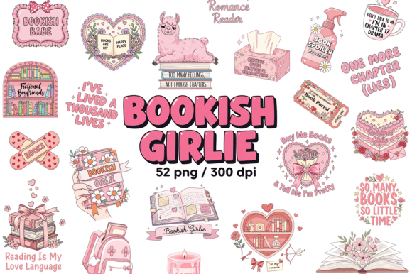 Download Bookish Girlie PNG Bundle, Book Lovers - Bundle Collection