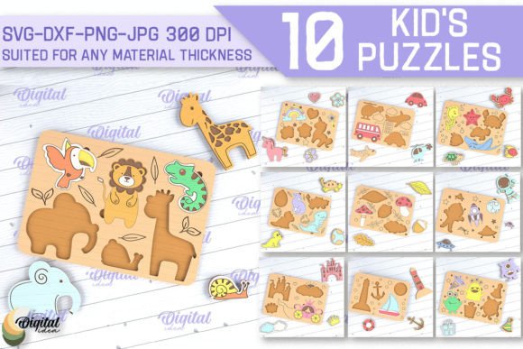 Download Educational Kids Puzzle Laser Cut Bundle - Bundle Collection