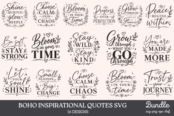Download Boho Inspirational Quotes SVG Bundle - Bundle Collection