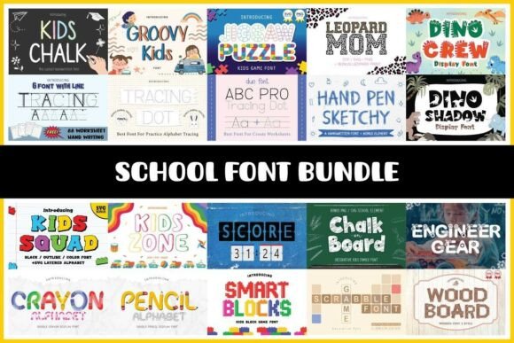 Download School Font Bundle - Bundle Collection